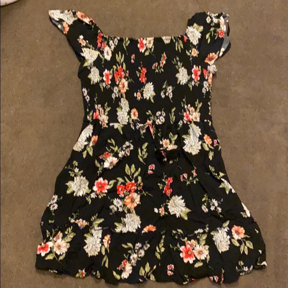 Black flora dress (mini)